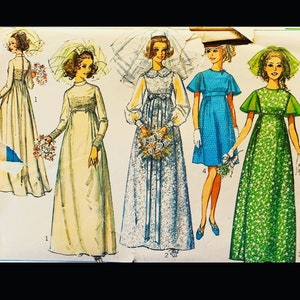 60s Pattern, Empire Waist Wedding Dress Patterns, Wedding Gown Pattern, Wedding Gown Patterns Sewing, Bridesmaid Pattern, Simplicity 8144 31