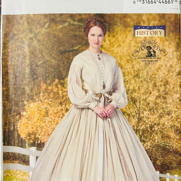 Butterick 5831, Civil War Dress Pattern, Antebellum Dress Sewing Pattern, Hoop Skirt Pattern, Reenactment Clothing Patterns, Making History