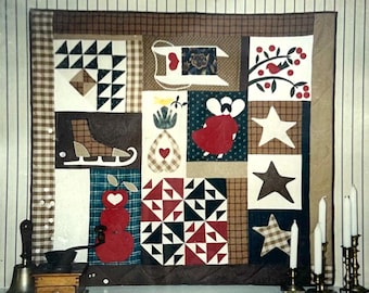 Christmas Quilt Patterns, Holiday Quilt Patterns, Appliqued Quilt Patterns, Winter Quilt Wall Hanging Pattern, DIY Holiday Decor