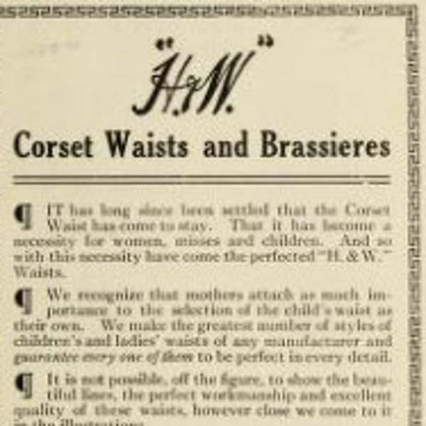 Edwardian Corset Catalog Fashion History Historical Reference 1914 Catalogue Downloadable PDF