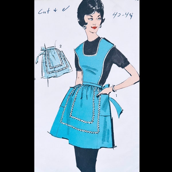 Advance 2702 XL, Pinafore Apron Pattern, Full Apron Pattern, Apron Patterns Sewing, Vintage Apron Pattern With Pockets, Half Apron Pattern