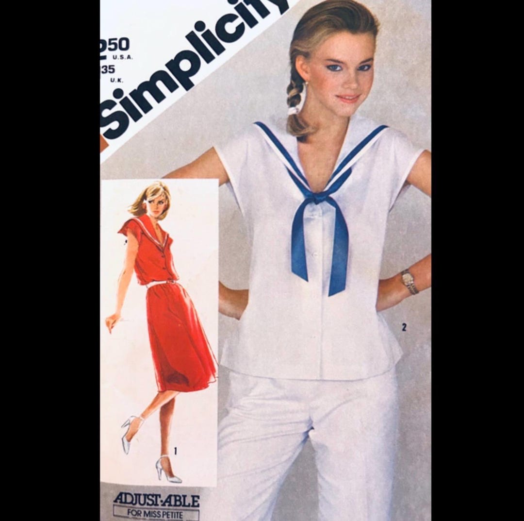 Simplicity 5482 B32, Sailor Dress Sewing Pattern, Nautical Pattern ...