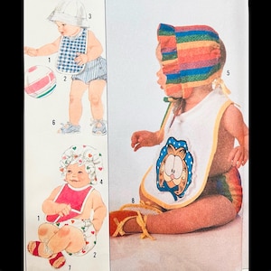 Baby Bonnet Pattern, Baby Hat Pattern, Sewing Pattern Infant, Summer Hat Pattern, Patterns for Babies, Baby Bib Patterns, Simplicity 9222