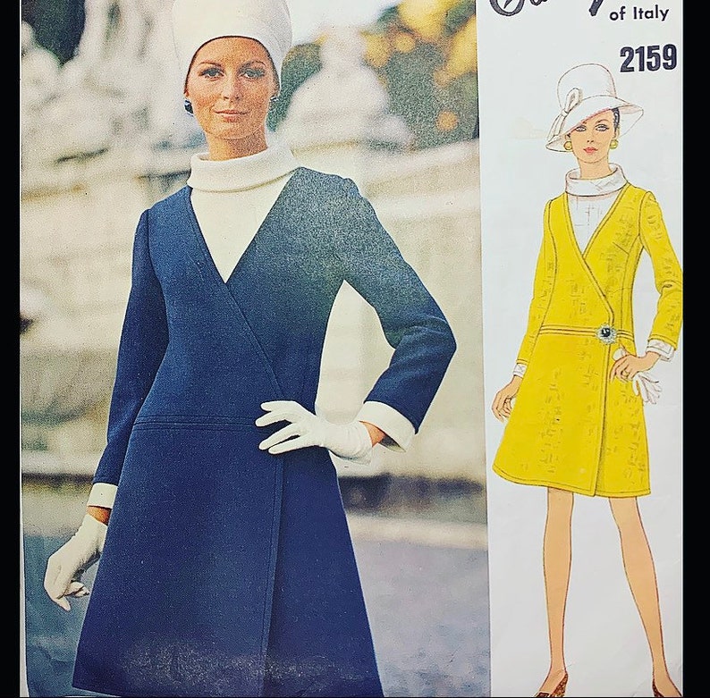 60s Pattern, Asymmetrical Dress Pattern, Vogue Designer Sewing Patterns, Galitzine Pattern, Drop Waist Dress Pattern, Vogue 2159 B32 image 1