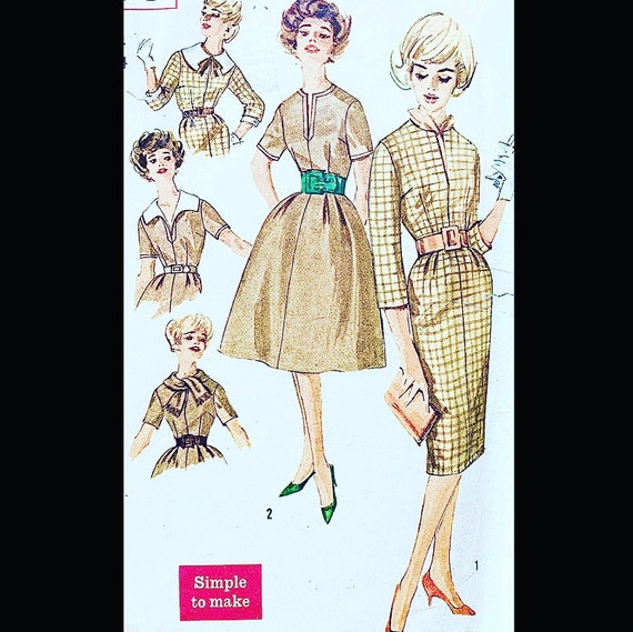 Simplicity 3153 B34, Sheath Dress Pattern, Fit N Flare, Vintage Dress  Sewing Pattern, Detachable Collar Pattern, Easy Dress Patterns - Etsy