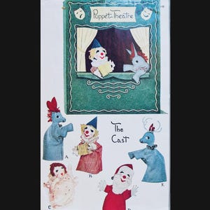 McCalls 1659, Cute Puppets Patterns, DIY Puppet, Animal Puppet Sewing Pattern, Hand Puppet Pattern, Puppet Theatre Pattern, Old Puppet