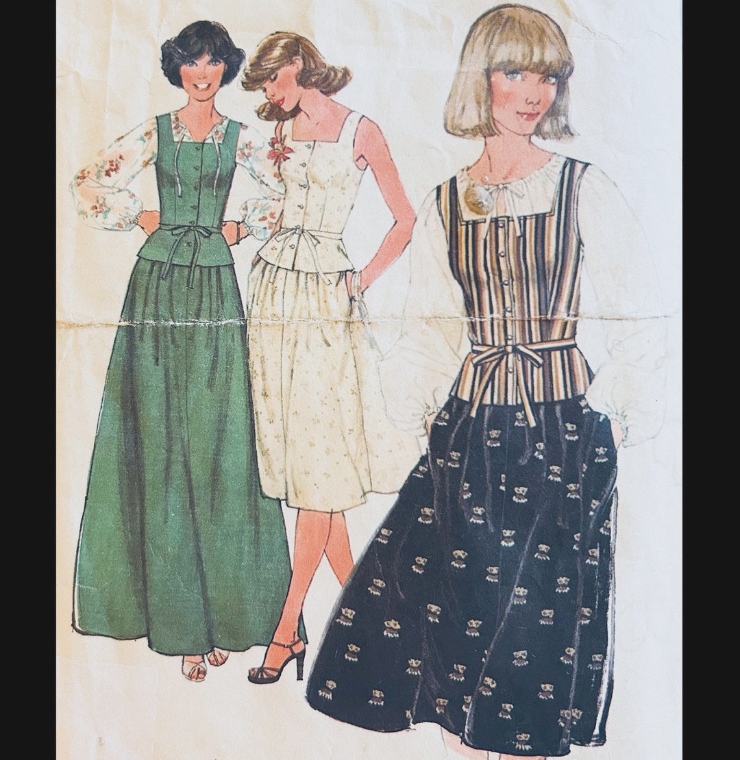 Simplicity 8301, Peplum Dress Sewing Pattern, Cottagecore Dress Pattern ...