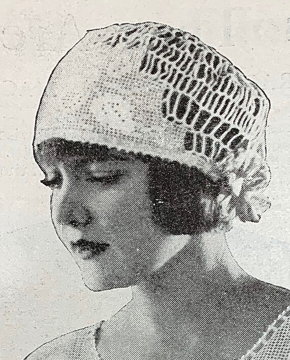 1920s Edwardian Filet Crochet Night Cap Nightcap Boudoir