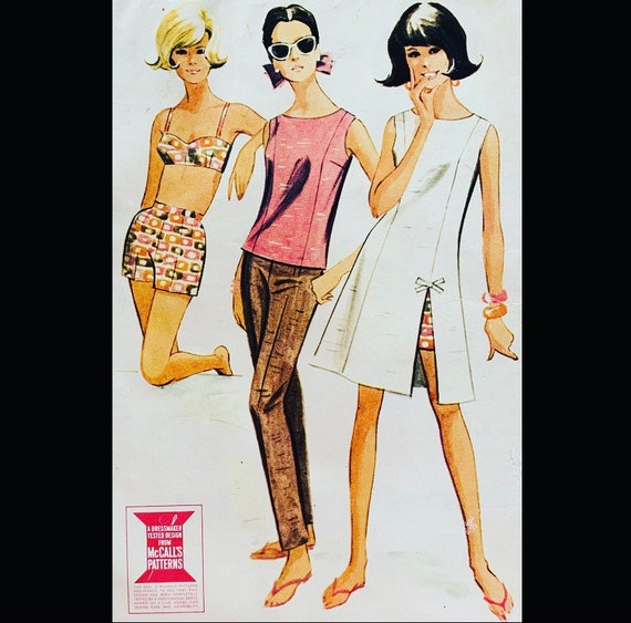 McCalls 7800 B31, Shorts Pattern Sewing, Bra Top Pattern, Cute Dress Pattern, Skinny Pants, 60s Sewing Pattern, Summer Dress Sewing Pattern