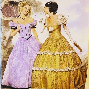 Butterick 6195 6 8 10, Civil War Dress Pattern, Historical Dress Pattern, Antebellum Dress Sewing Pattern, 1860s Dress Pattern