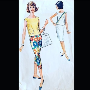 McCalls 6334 B32, Ärmelloses Top Muster, Sommer Schnittmuster, Gerader Rock Muster, Skinny Hosen Muster, Damen Capri Hosen Muster