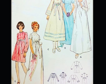 Butterick 6000 B30, Wedding Gown Pattern, Empire Waist Dress Pattern, Vintage Wedding Dress Pattern, Bridal Sewing Pattern, Midi Dress