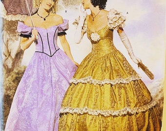 Butterick P412 6195, Civil War Dress Pattern, Antebellum Dress Sewing Pattern, 1860s Dress Pattern, Historical Dress Pattern, Ball Gown