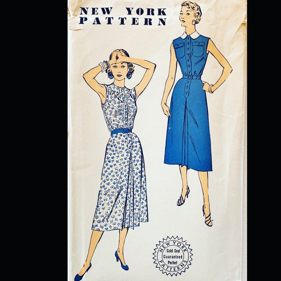 New York 1545 B30, Shirtwaist Dress, Sewing Pattern, Sleeveless Dress Pattern, Cute Dress Pattern, 50s Dress Pattern, Summer Dress Pattern - Etsy New York 1545 B30, Shirtwaist Dress, Sewing Pattern, Sleeveless Dress Pattern, Cute Dress Pattern, 50s Dress Pattern, Summer Dress Pattern - Etsy