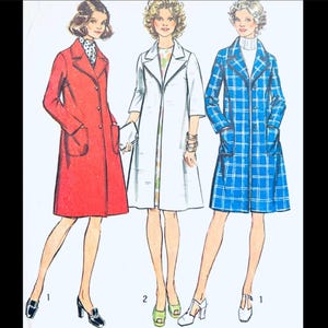 Simplicity 5526 B36, A Line Coat Pattern, Womens Coat Patterns, Coat with Pockets, Vintage Coats Patterns, 70s Coat Sewing Pattern