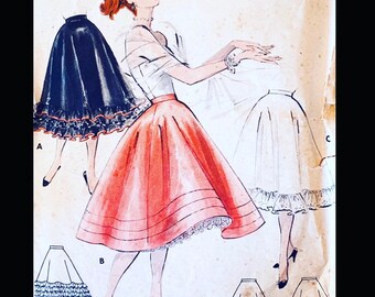 Butterick 7362 W26, Petticoat Sewing Pattern, Half Slip Pattern, Lingerie Pattern, 60s Patterns, Petite Patterns, Petticoats for Skirts