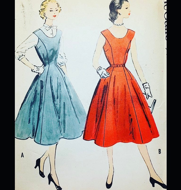 50s Pattern Sleeveless Dress Pattern Fit N Flare Dress Etsy