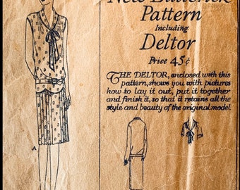 1920s Pattern, Flapper Dress Pattern, Drop Waist Dress Pattern, Historical Dress Pattern, Plus Size Vintage Pattern, Butterick 1904 B38