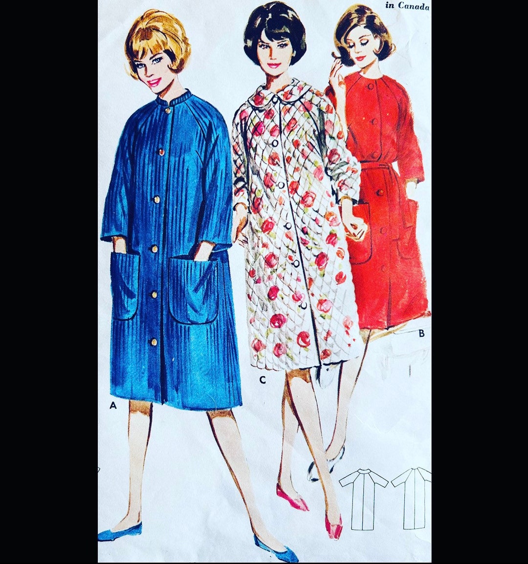 Butterick 2887 B36 Womens Robe Pattern Bathrobe Sewing Etsy