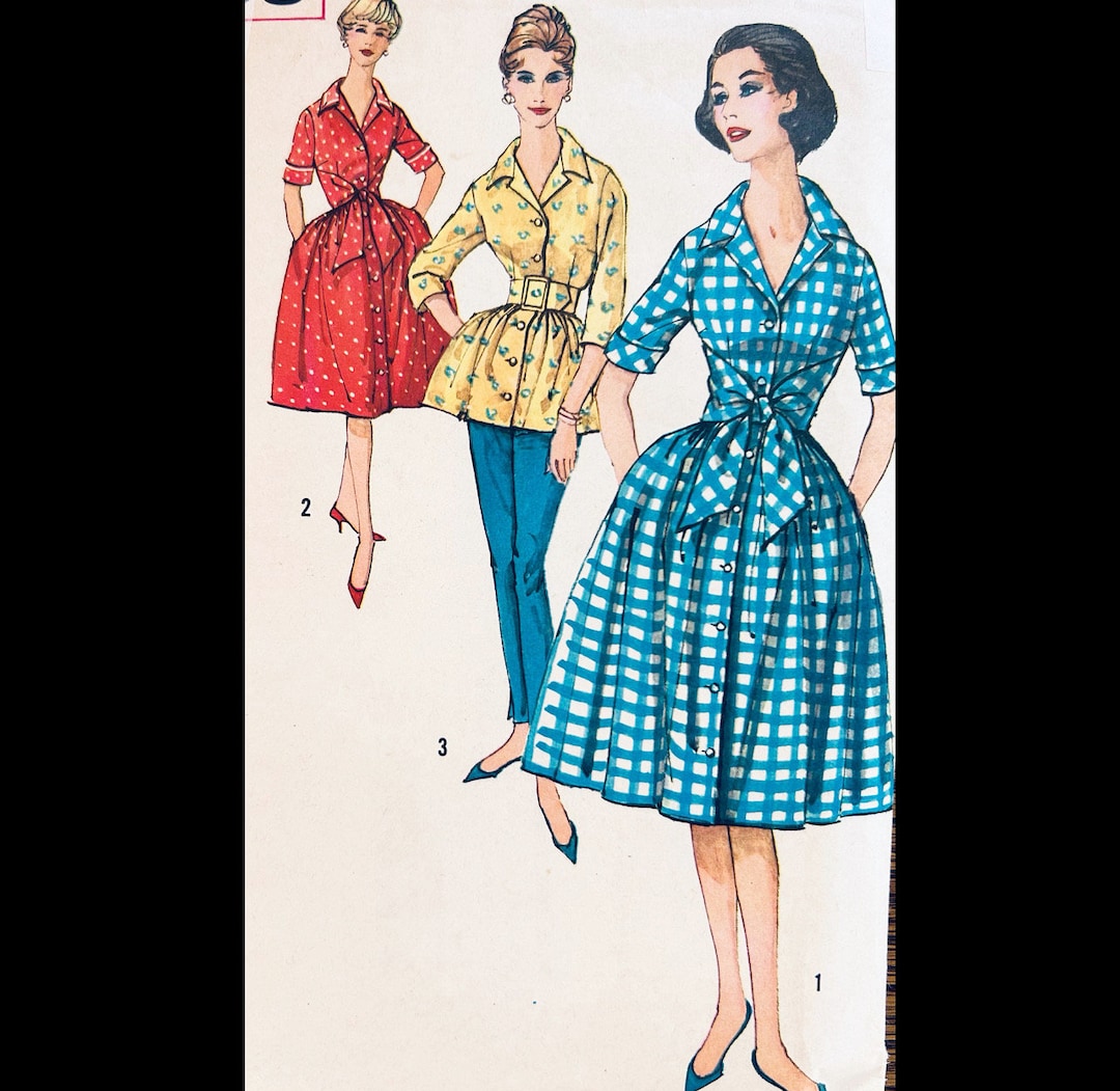 Simplicity 3208 B34, Vintage Shirtwaist Dress Sewing Pattern, Patterns ...