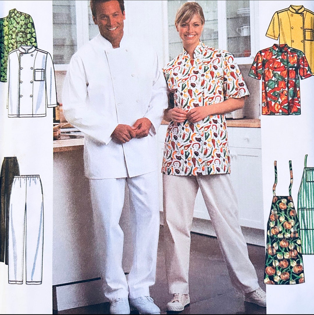 Simplicity 8365 L XL Chef Jacket Sewing Pattern Butcher Etsy