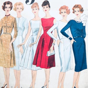 Vogue 3005 B38, Sloper sömnadsmönster, Enkel klänningsmönster, Åtsittande skalmönster, A-linjeklänningsmönster, Slidklänningsmönster