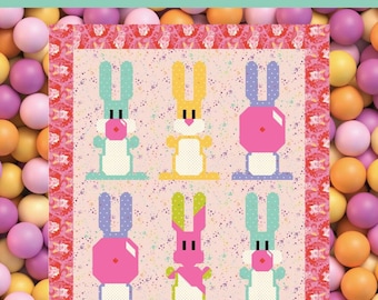 Bunny Quilt Pattern, Whimsical Quilt Pattern, Rabbit Quilt Pattern, Cute Quilt Ideas, Art East Quilting Company, Easter Quilt Patterns