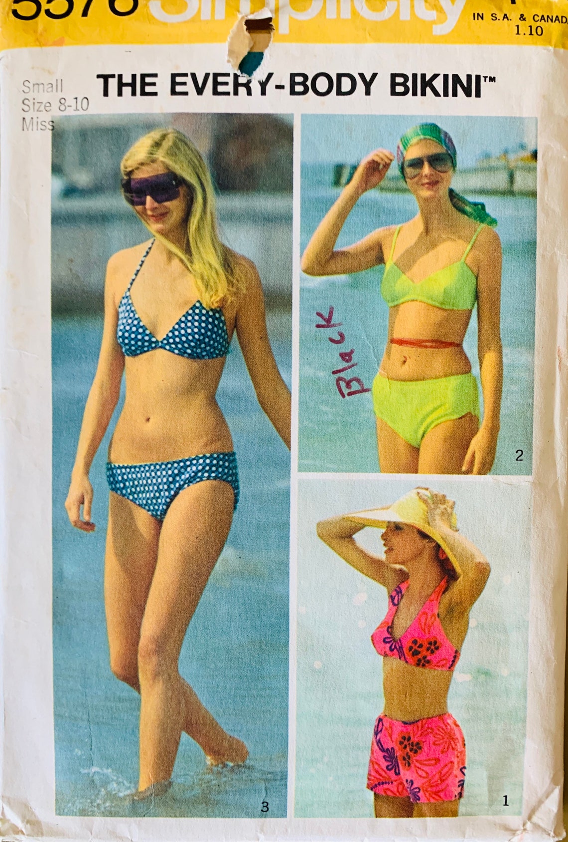 70er Jahre Bikini zwei Stück Badeanzug w / Neckholder Etsy