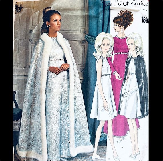 Vogue 1897 32, Opera Cape Pattern, A Line Dress Sewing Pattern, Designer  Patterns, Yves Saint Laurent, Cute Dress Pattern, Sleeveless Dress - Etsy