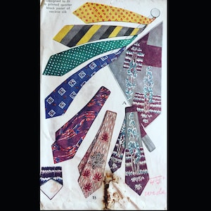 McCall 1517, Mens Tie Pattern, Bow Tie Sewing Pattern, Bowtie Pattern, Necktie Pattern Men, Bias Cut Pattern, 1940s Mens Ties Pattern