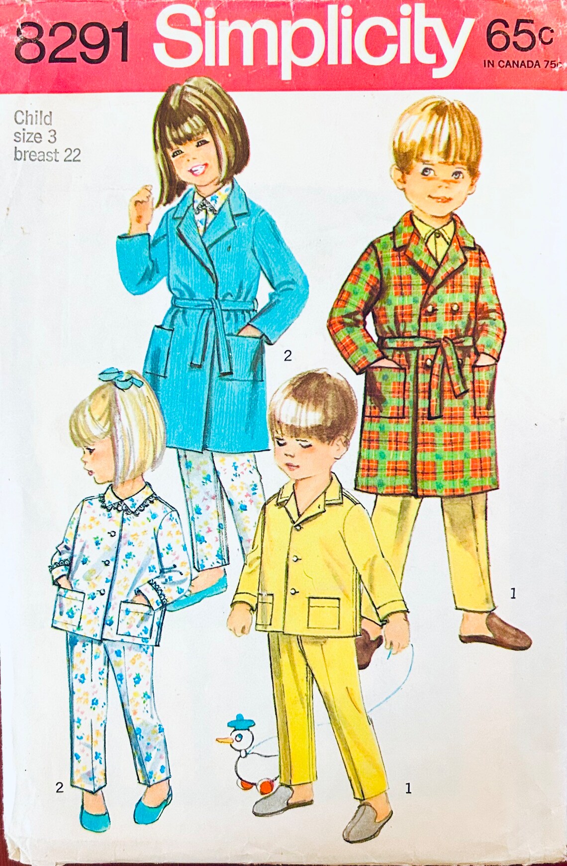 Simplicity 8291 3, Kids Pajama Pattern, Toddler Robe Pattern, Toddlers ...