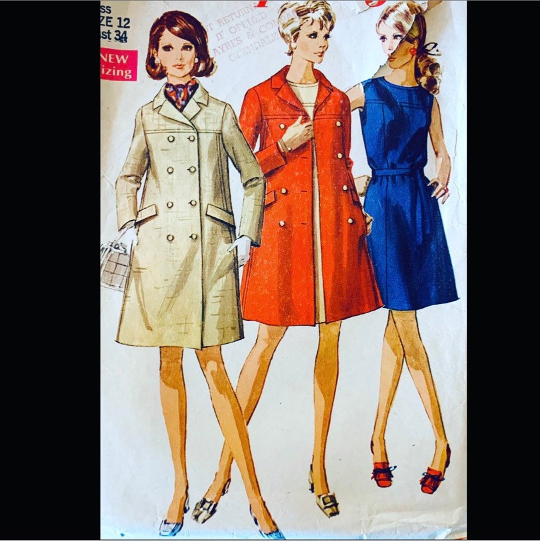 Vintage Coat Sewing Pattern, Tent Coat Pattern, Winter Coat Pattern