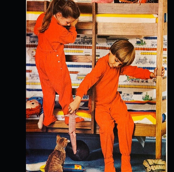 Kids Toddler Union Suit Long Johns One Piece Pajamas Jammies