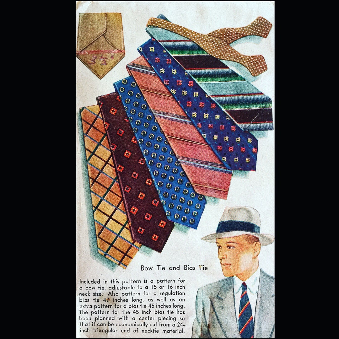 Mccall 907, Mens Tie Pattern, Bow Tie Sewing Pattern, Bowtie Pattern ...