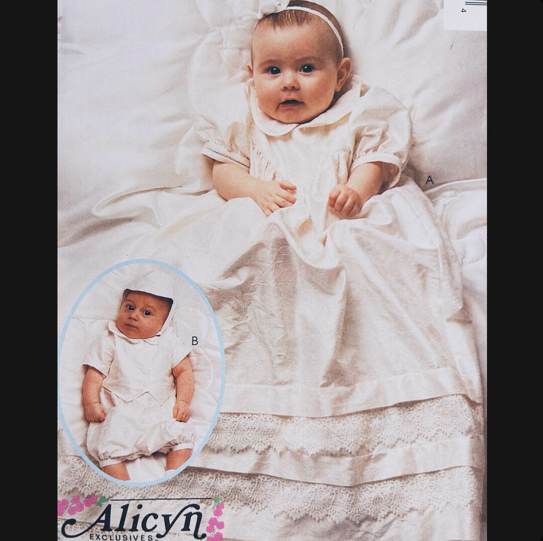 Long Christening Gown Sewing Pattern, Infant Baptism Dress Pattern, Baby Patterns