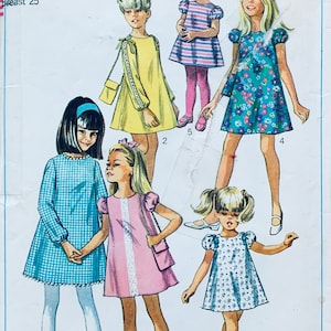 Simplicity 7454 5 Little Girl Dress Sewing Pattern Girls A - Etsy