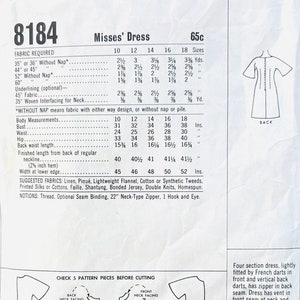 McCalls 8184 38, Bell Sleeve Dress Pattern, Plus Size Sewing Patterns, A Line Dress Pattern, Easy Pattern Dress, Simple Dress Sewing Pattern image 2