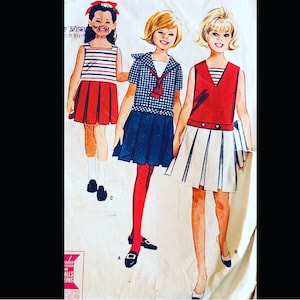 McCalls 7690 10, Girls Sailor Top Pattern, Nautical Dress Patterns, Tween Patterns, Girl Pleated Skirt Sewing Pattern, Patterns Skirts