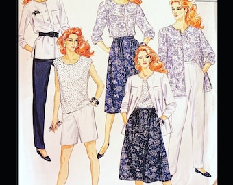 McCalls 3549 2X, Summer Clothes Sewing Pattern, Tapered Pants Pattern, Wardrobe Patterns, Womens Blouse Patterns, Skirt with Pockets Pattern