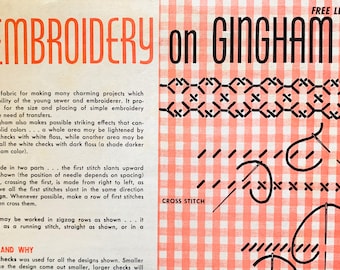 1940s Learn How to Do Embroidery on Gingham Chicken Scratch Instructional PDF Downloadable Reference