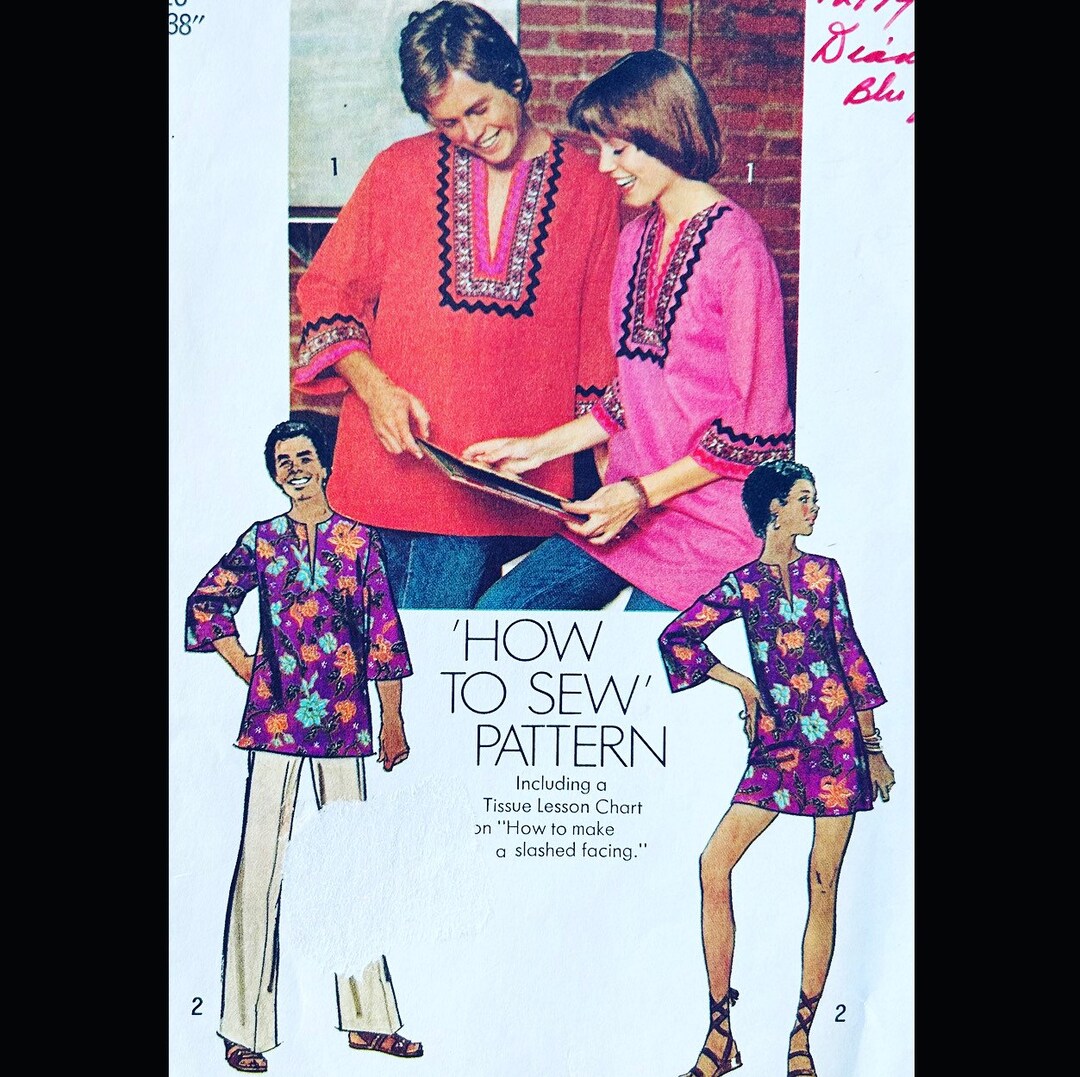 Simplicity 5828 B38, Dashiki Pattern, Learn to Sew Pattern, Bell Sleeve ...