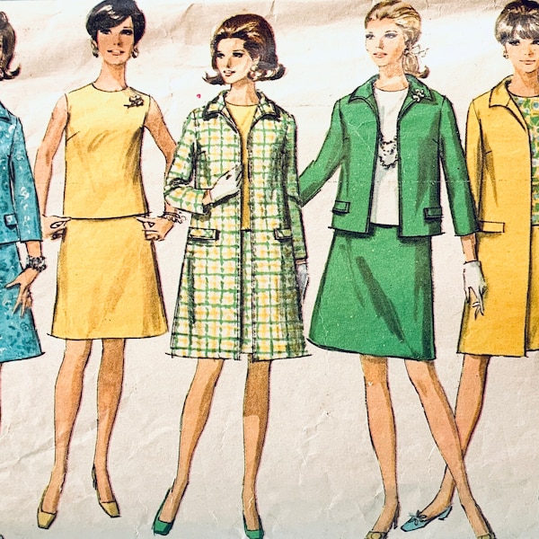 Vintage Coat Sewing Pattern, A Line Skirt Pattern, Winter Coat Pattern, 60s Coat Pattern, Womens Coat Patterns, Simplicity 7543 B34