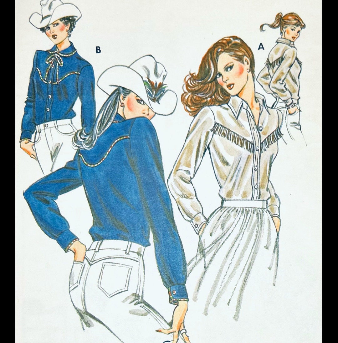 Kwik Sew 1098, Womens Western Shirt Pattern, Rodeo Wear, Cowgirl Shirt ...