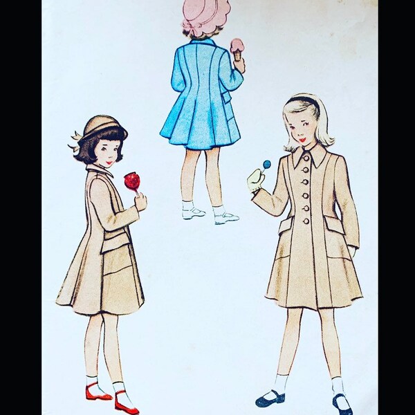 McCall 7805 8, Vintage Girls Coat Pattern, Winter Coat Pattern, Sewing Pattern Coat, Girl Coat Pattern, Princess Seam Pattern, Dressy Coats