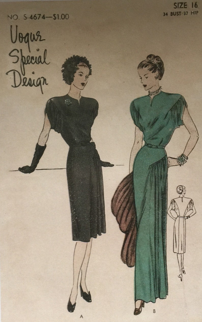 40er Jahre Mütze Ärmel Abendkleid Brautkleid Hip drapiert ...