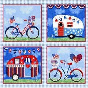 Patriottische quiltpanelen te koop, zomerquiltpaneelstoffen, panelen voor quilten, rood wit blauwe katoenen stof, quiltstof van 4 juli