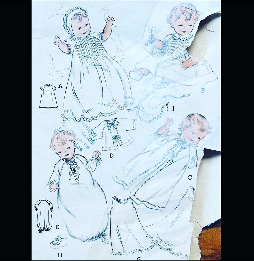 Butterick 6426 Christening Gown Sewing Pattern Baptism Dress Etsy UK