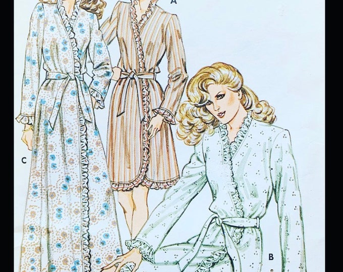 80s Pattern, Wrap Robe Pattern, Robe Pattern for Women, Loungewear ...