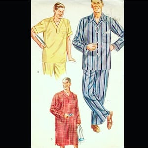 Simplicity 4108 M, Mens Pajamas Sets, Sewing Pattern, Nightshirt Pattern, Men Pajama Pattern, Sleepwear Pattern, Two Piece Pajama Set