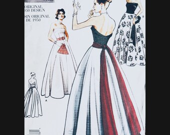 Vogue 2239 B36, Strapless Dress Sewing Pattern, Ball Gown Pattern, Formal Dresses Sewing Pattern, Fit N Flare, Princess Seam Dress Pattern